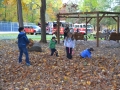 Kids in Leaves